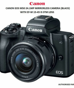 CANON EOS M50 24.1MP MIRRORLESS CAMERA (BLACK) WITH EF-M 15-45 IS STM LENS