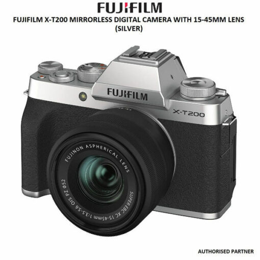 FUJIFILM X-T200 MIRRORLESS DIGITAL CAMERA WITH 15-45MM LENS (SILVER) (Front View)