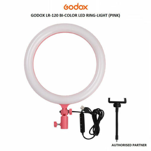 GODOX LR120 BI-COLOR LED RING-LIGHT (PINK)